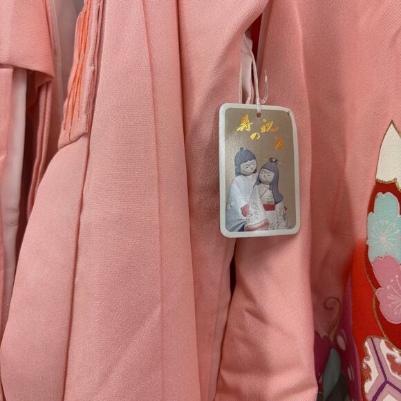 Japanese Kimono Womens XXS Pink Red Robe Costume Traditional Child Dress Up - Picture 8 of 16